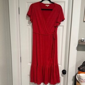 Max Studio Scarlet Wrap Midi Dress